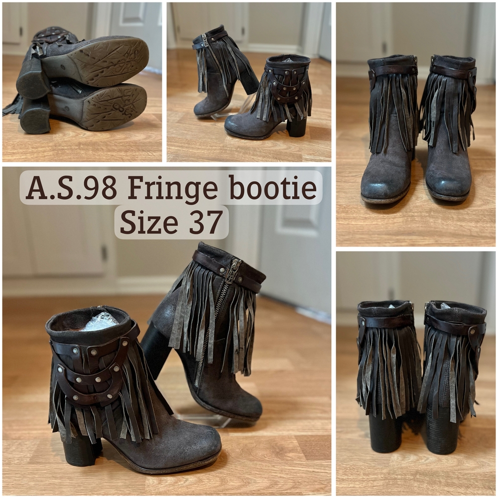 A.S.98 Women's Fringe Bootie - Black
